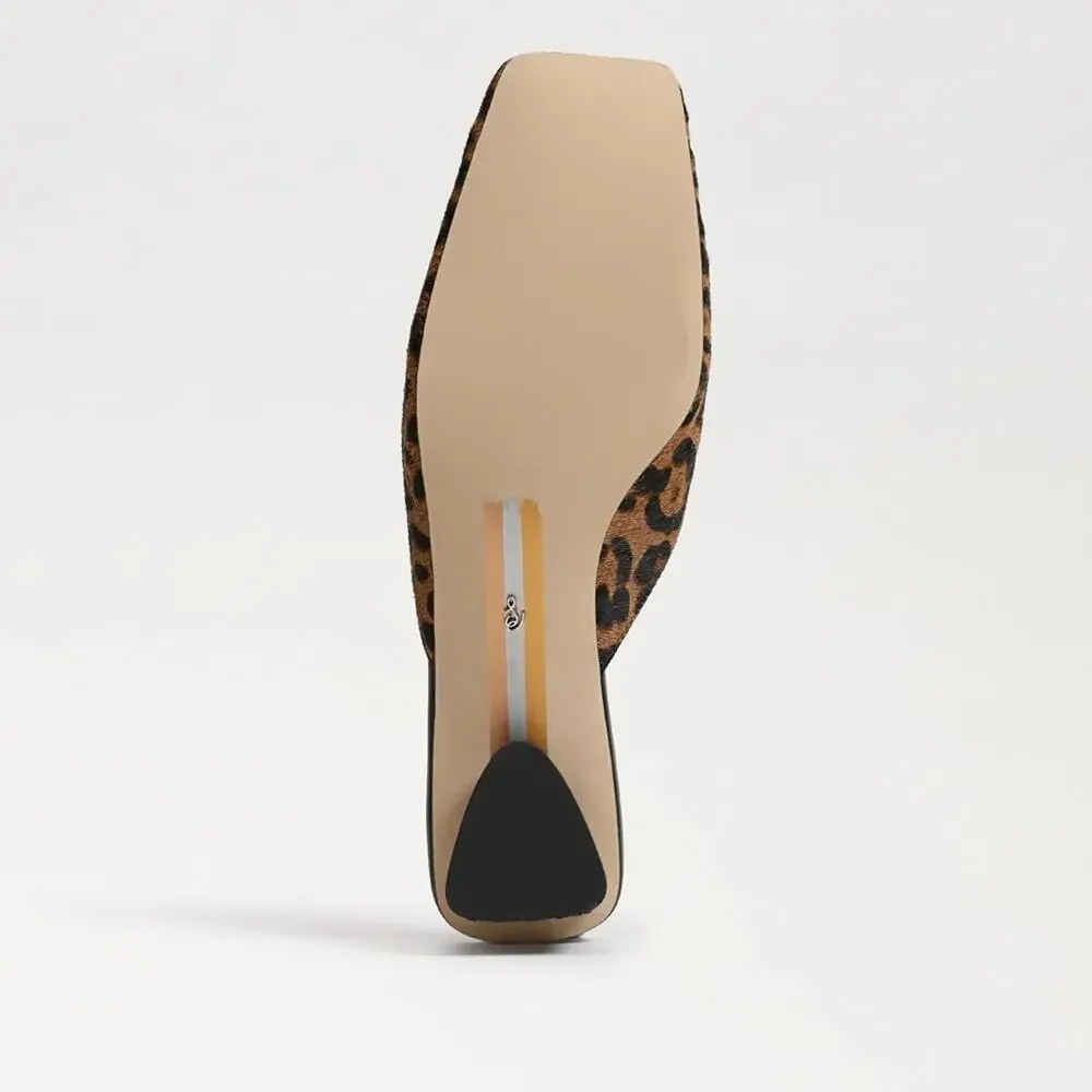 150$ Sam Edelman Leopard Ollie Calf Hair Mules Clogs Size 8 US / 39 EU Brown - Picture 4 of 8